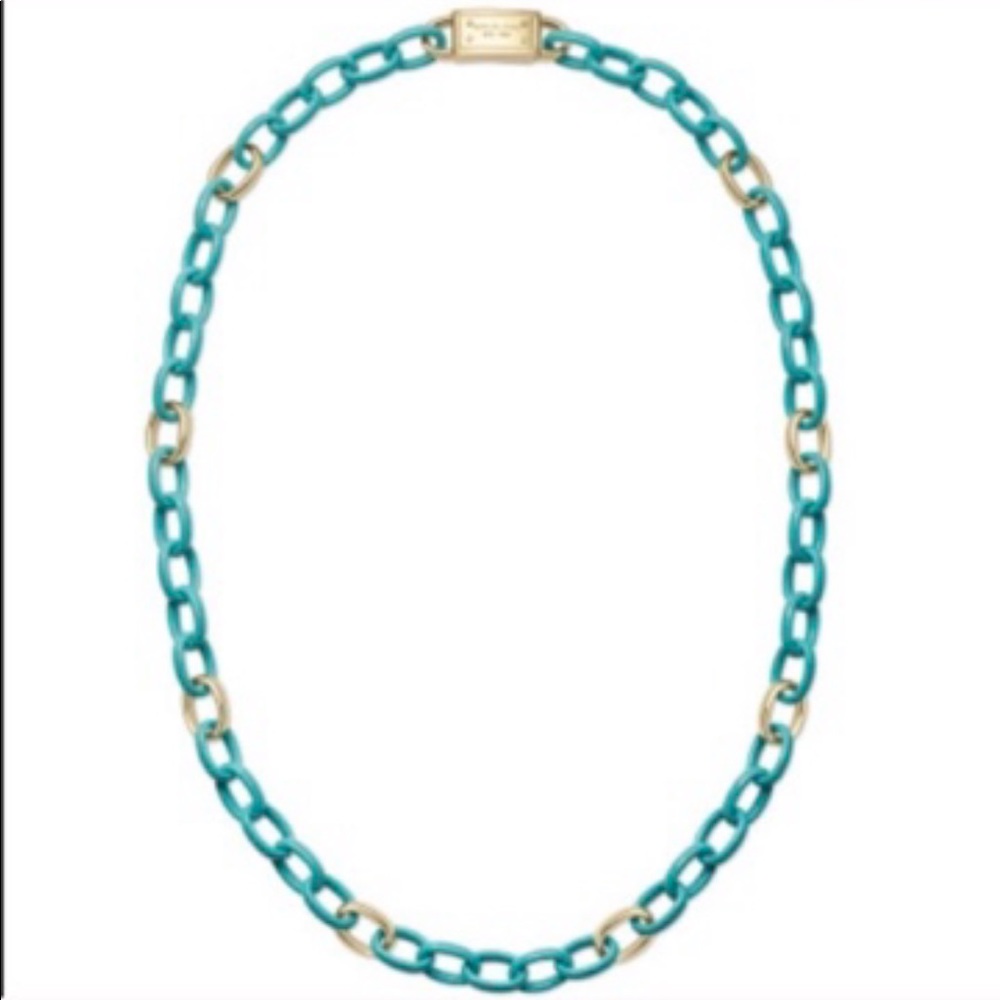 Michael Kors Resin/metal Turquoise chain necklace